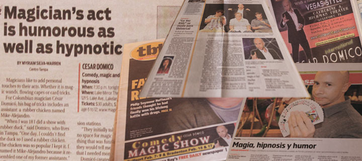 News - Cesar Domico - Magician & Hypnotists - Magic & Hypnosis shows