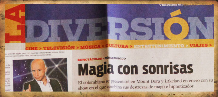 News - Cesar Domico - Magician & Hypnotists - Magic & Hypnosis shows